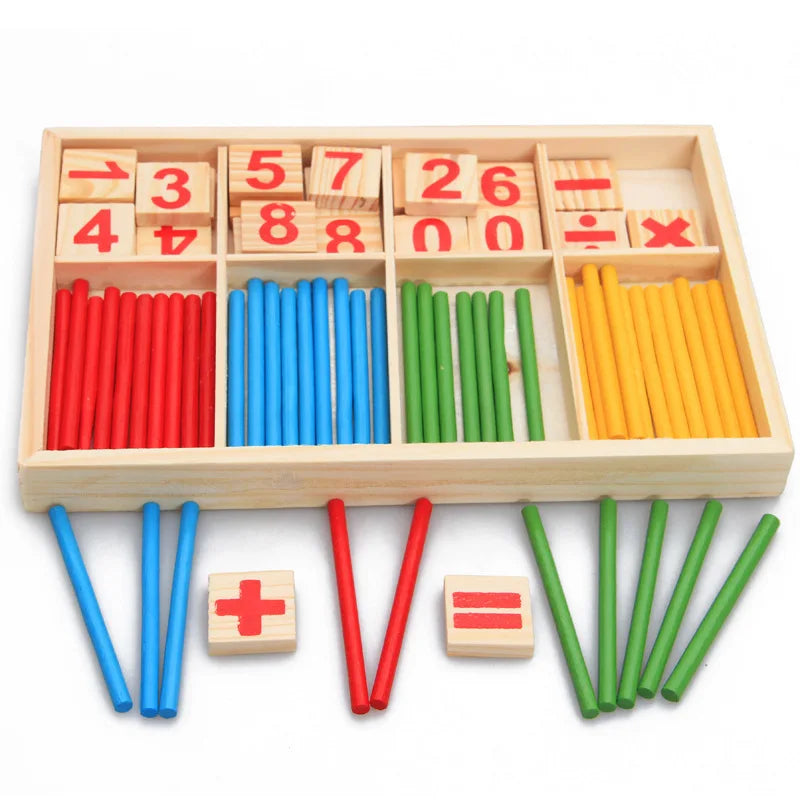 QWZ Kids Montessori Educational Wooden Math Toys Children Busy Board Count Shape Colors Match Fishing Puzzle Learning Toys Gifts