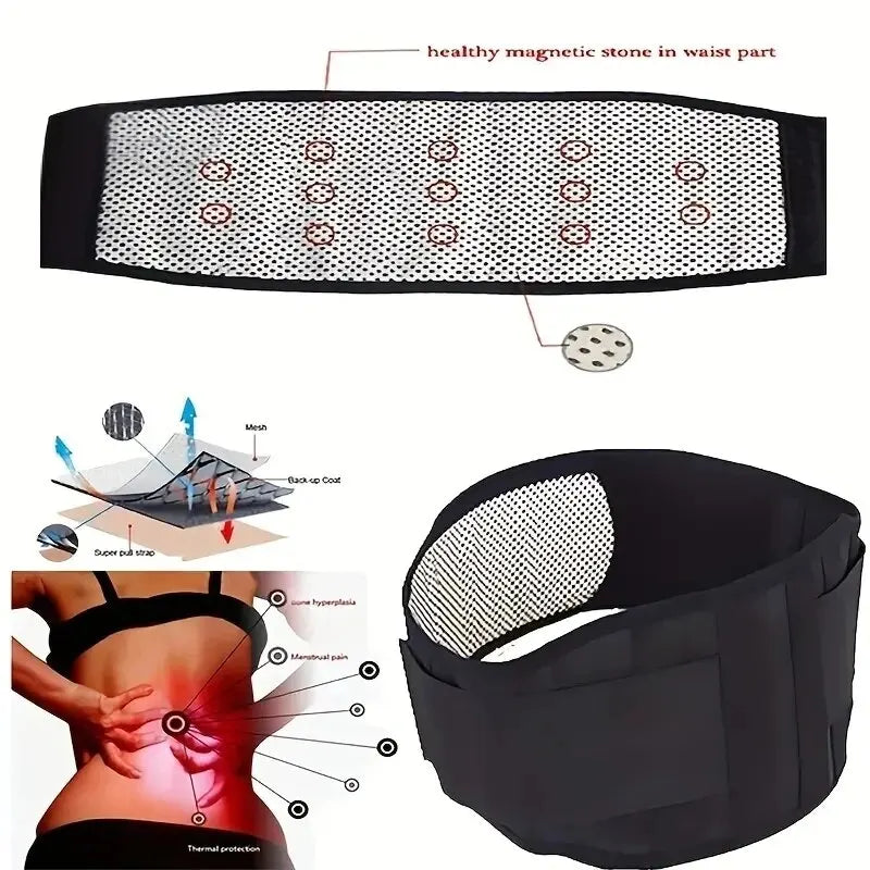 1pc Adjustable Self-heating Magnetic Therapy Back And Waist Support Belt, Waist Massage Belt Sports Support Belt, Body Care Belt