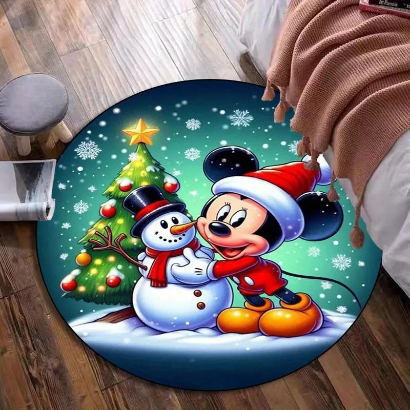 MINISO DISNEY Minnie and Butterfly Carpet Rug Suitable for Reading Room Game Room Living Room and Coffee Shop Printed Round Rug