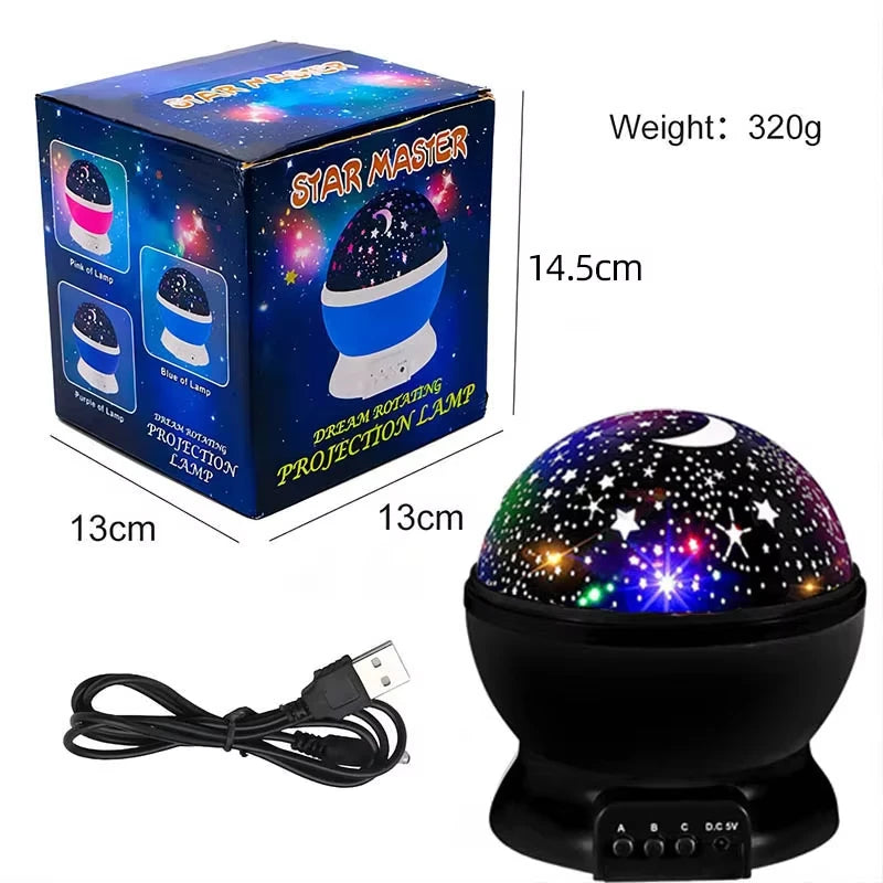 LED Night Light Nebula Star Projector 360 Degree Rotation 12 Light Color