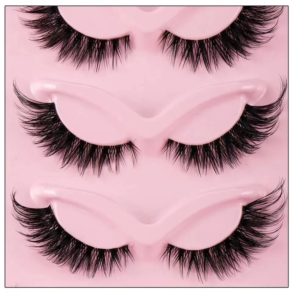 Hot Selling Makeup 5 Pairs Cat Eye Lashes Faux Eyelashes Eye Elongated False Eyelashes