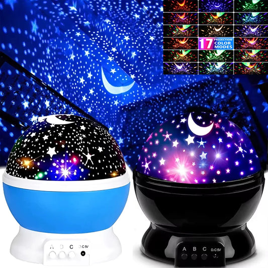 LED Night Light Nebula Star Projector 360 Degree Rotation 12 Light Color